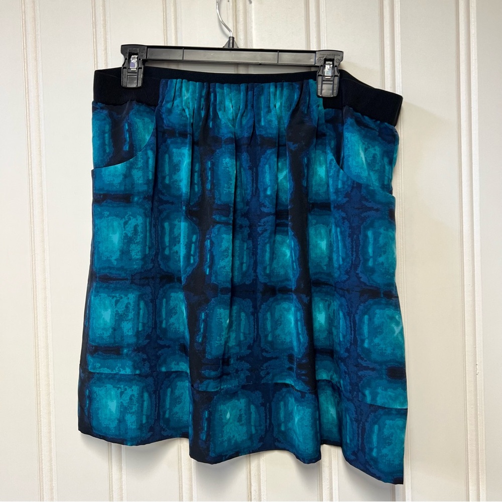 💙 Simply Vera Vera Wang Blue Print Skirt – Size L – Elastic Waist